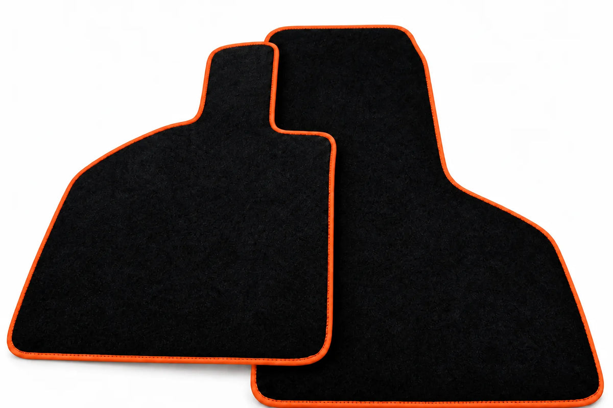 Black Floor Mats for Lamborghini Huracan STO with Orange Trim Orange trim