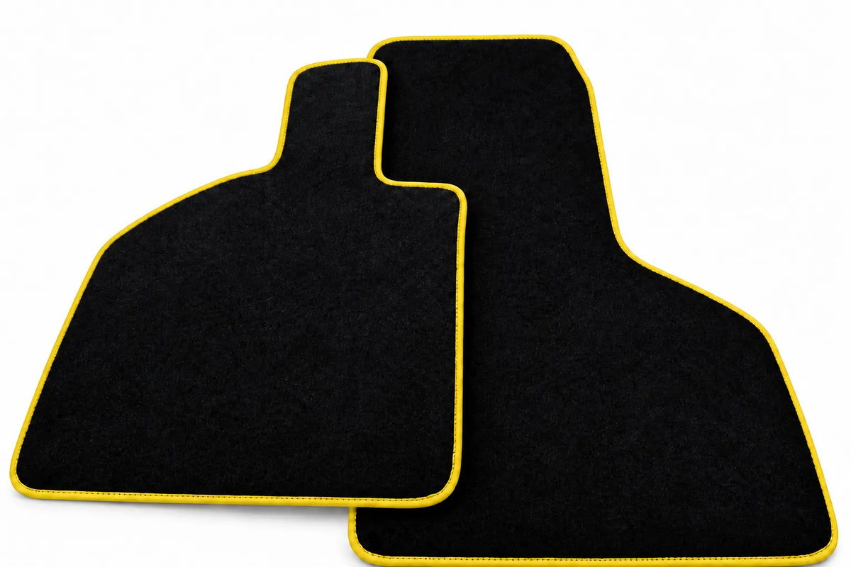 Black Floor Mats for Lamborghini Huracan STO with Orange Trim Yellow trim
