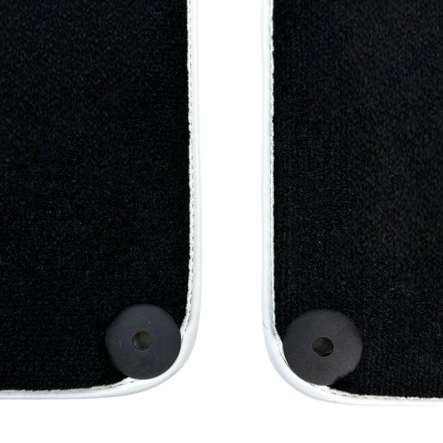 Custom Black Floor Mats for Lamborghini Huracan STO - White Trim