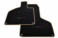 Black Floor Mats for Lamborghini Huracan with Italian Flag Beige trim
