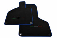 Black Floor Mats for Lamborghini Huracan with Italian Flag Dark Blue trim