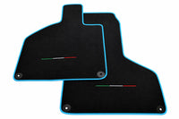 Black Floor Mats for Lamborghini Huracan with Italian Flag Light Blue trim