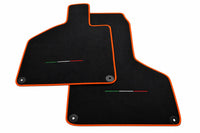 Black Floor Mats for Lamborghini Huracan with Italian Flag Orange trim