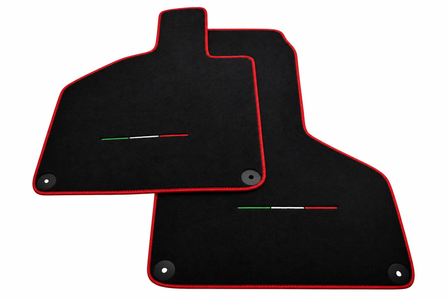 Black Floor Mats for Lamborghini Huracan with Italian Flag Red trim