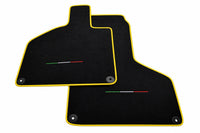 Black Floor Mats for Lamborghini Huracan with Italian Flag Yellow trim