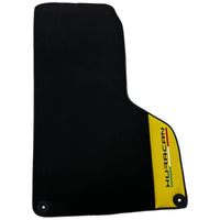 Black Floor Mats for Lamborghini Huracan with Yellow Alcantara Leather - AutoWin