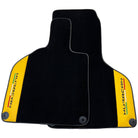 Black Floor Mats for Lamborghini Huracan With Yellow (Giallo Taurus) Nappa Leather - AutoWin