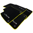 Black Floor Mats For Lamborghini Urus Tailored With Yellow Trim - AutoWin