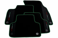 Black Floor Mats For Lamborghini Urus With Alcantara Leather Dark Green trim