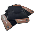 Black Floor Mats for Lamborghini Urus With Brown Leather - AutoWin
