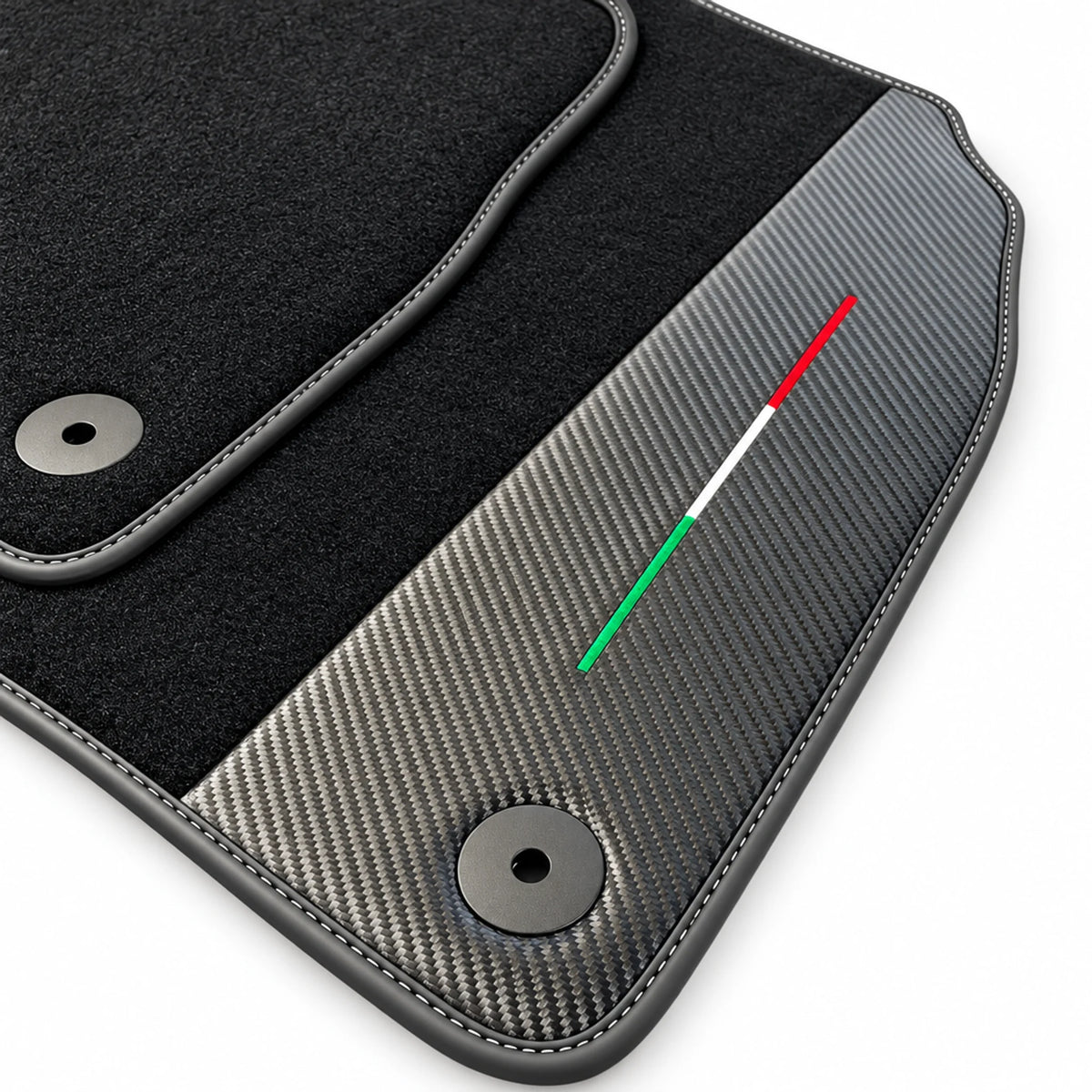 Black Floor Mats For Lamborghini Urus With Carbon Fiber Leather - AutoWin