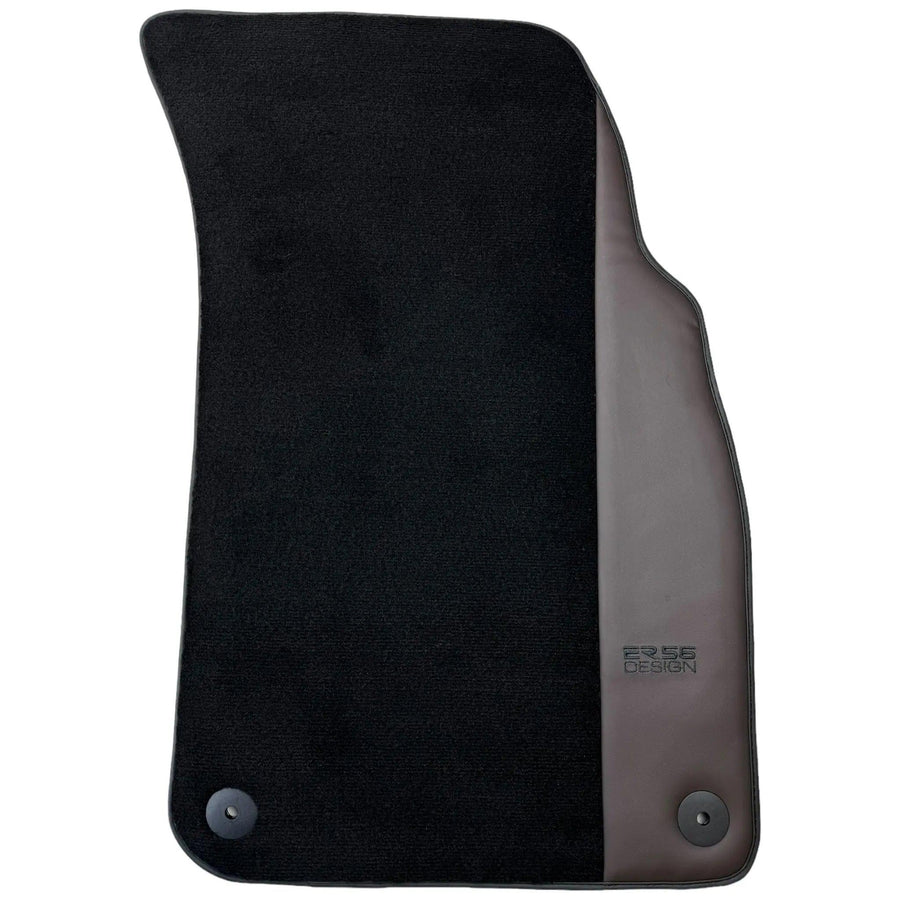 Black Floor Mats for Lamborghini Urus with Dark Brown Leather | ER56 Design - AutoWin