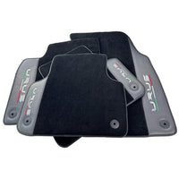 Black Floor Mats for Lamborghini Urus With Dark Gray Leather - AutoWin