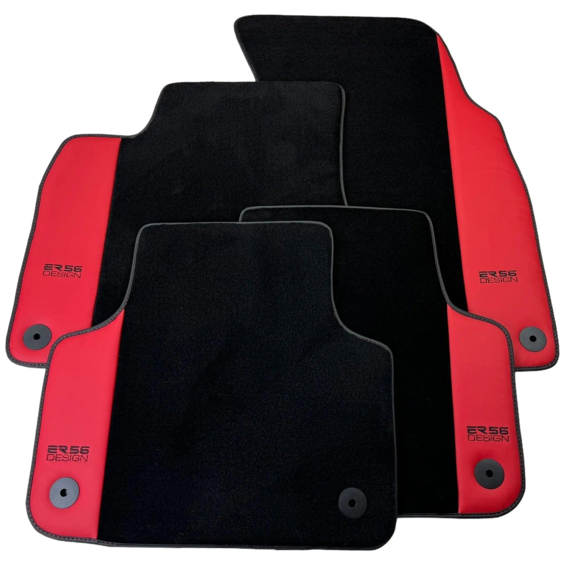 Black Floor Mats for Lamborghini Urus with Red Leather | ER56 Design - AutoWin