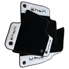 Black Floor Mats for Lamborghini Urus With White Leather - AutoWin