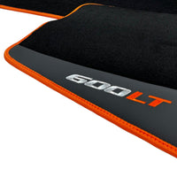 Black Floor Mats for McLaren 600 LT (2018-2020) With Alcantara Leather - AutoWin
