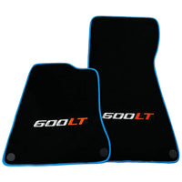 Black Floor Mats for McLaren 600 LT (2018-2020) With Blue Trim - AutoWin