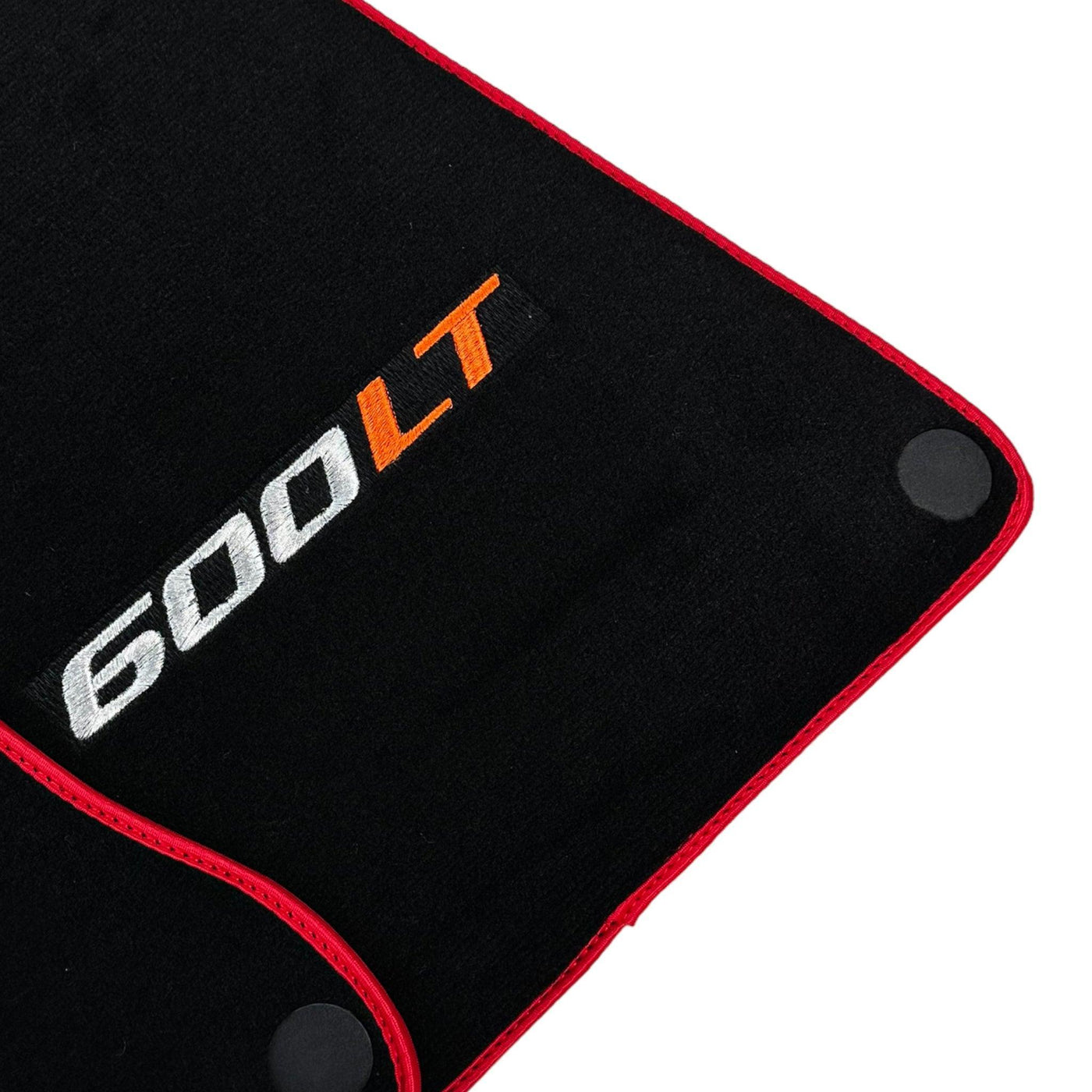 Black Floor Mats for McLaren 600 LT (2018-2020) With Red Trim - AutoWin