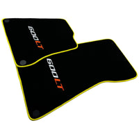 Black Floor Mats for McLaren 600 LT (2018-2020) With Yellow Trim - AutoWin
