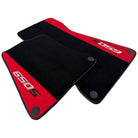 Black Floor Mats For McLaren 650S Black Tailored With Red Alcantara Leather - AutoWin