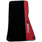 Black Floor Mats For McLaren 720S (2017-2021) With Red Leather - AutoWin