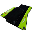 Black Floor Mats For McLaren 720S Year 2017-2021 With Green Leather - AutoWin