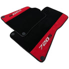 Black Floor Mats For McLaren 720S Year 2017-2021 With Red Alcantara Leather - AutoWin