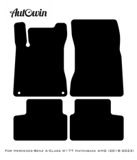 Black Floor Mats For Mercedes Benz A-Class W177 Hatchback AMG (2018-2023) | Limited Edition - AutoWin