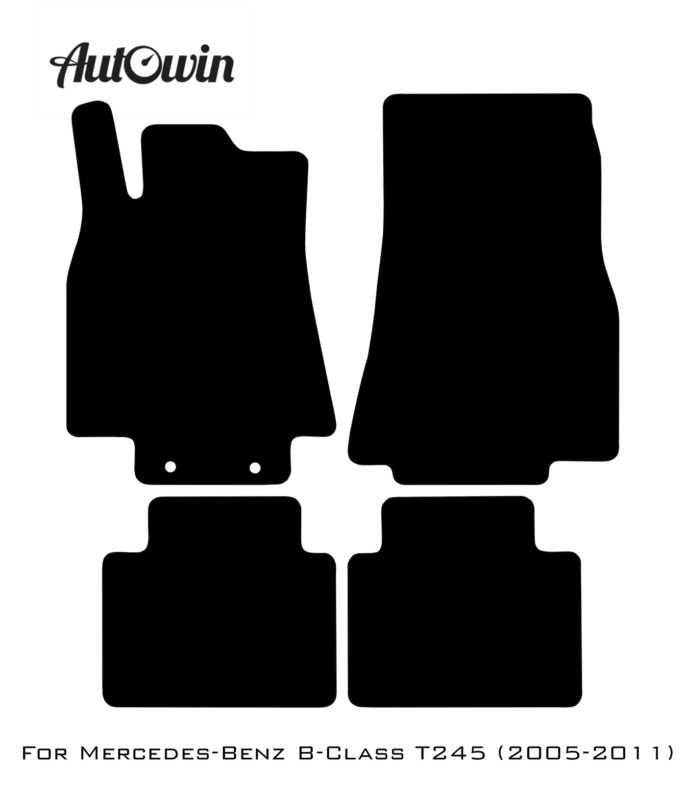 Black Floor Mats For Mercedes Benz B-Class T245 (2005-2011) | Limited Edition - AutoWin