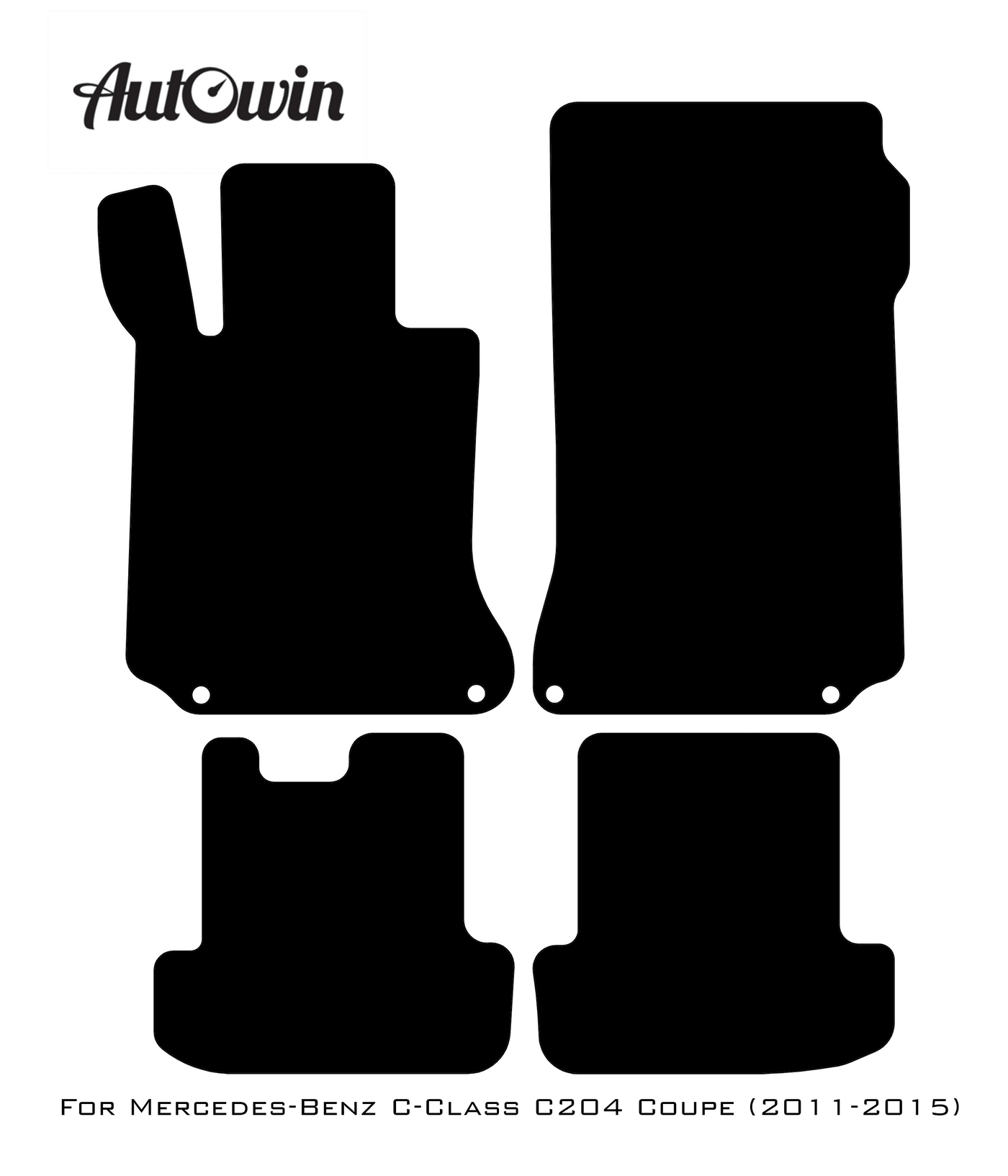 Black Floor Mats For Mercedes Benz C-Class C204 Coupe (2011-2015) | Limited Edition - AutoWin