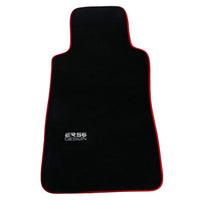 Black Floor Mats For Mercedes-Benz C Class W202 (1993-2000) ER56 Design | Red Trim - AutoWin