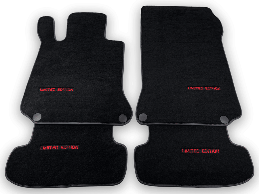 Black Floor Mats For Mercedes Benz CLK-Class A208 Convertible (1998-2003) | Limited Edition - AutoWin