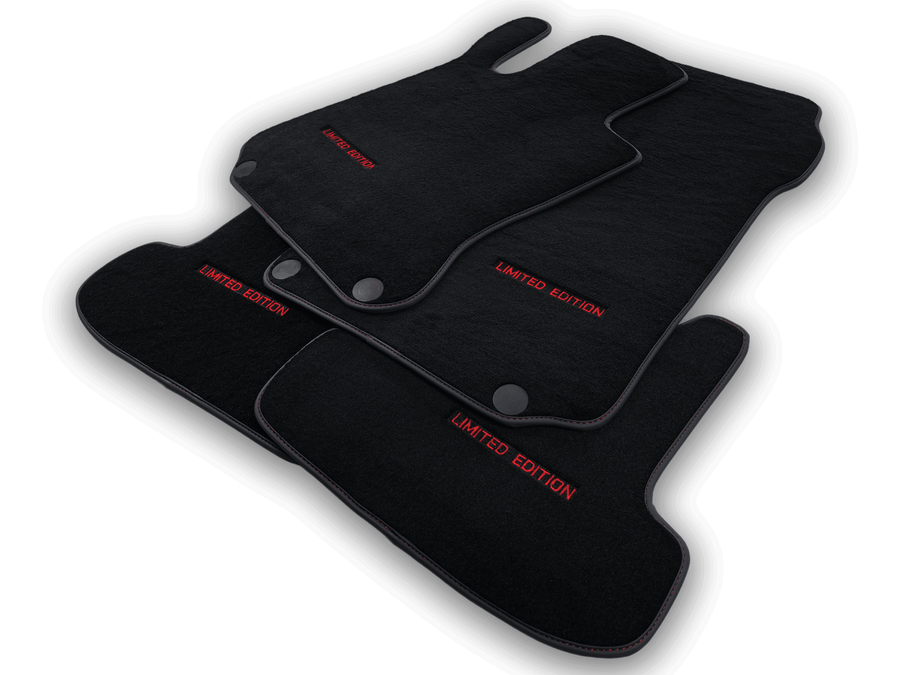 Black Floor Mats For Mercedes Benz CLK-Class A208 Convertible (1998-2003) | Limited Edition - AutoWin