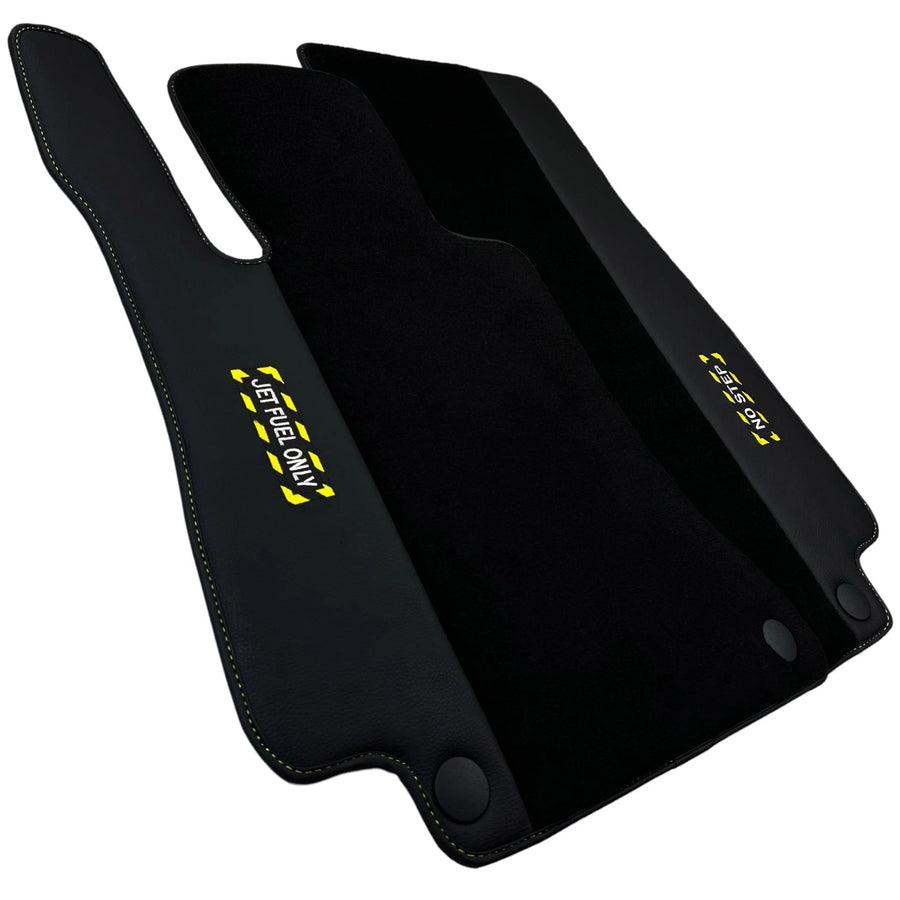 Black Floor Mats For Mercedes Benz GLS-Class X167 Maybach (2020-2023) | Fighter Jet Edition