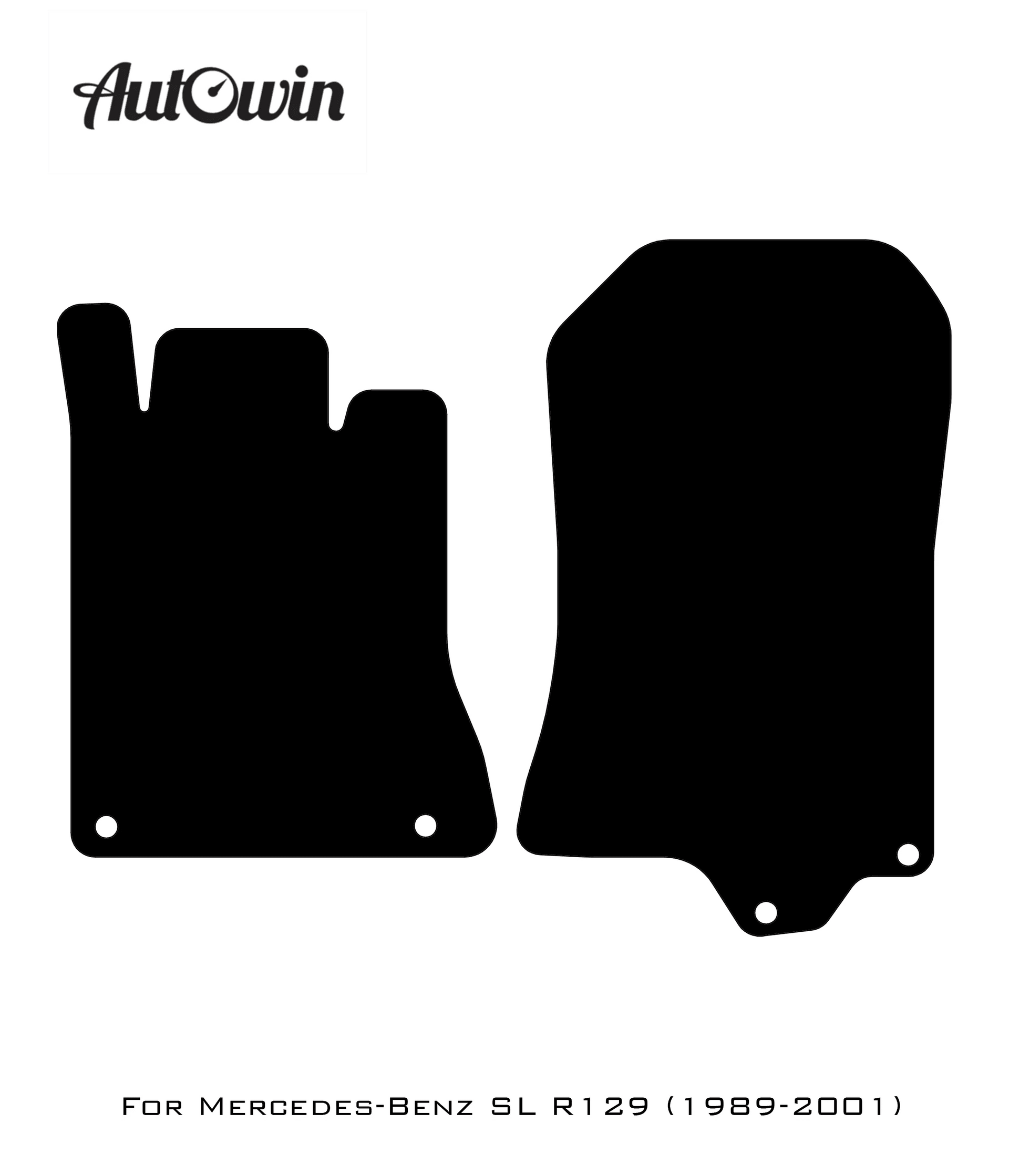 Black Floor Mats For Mercedes-Benz SL-Class R129 (1989-2001) Beige Trim - AutoWin