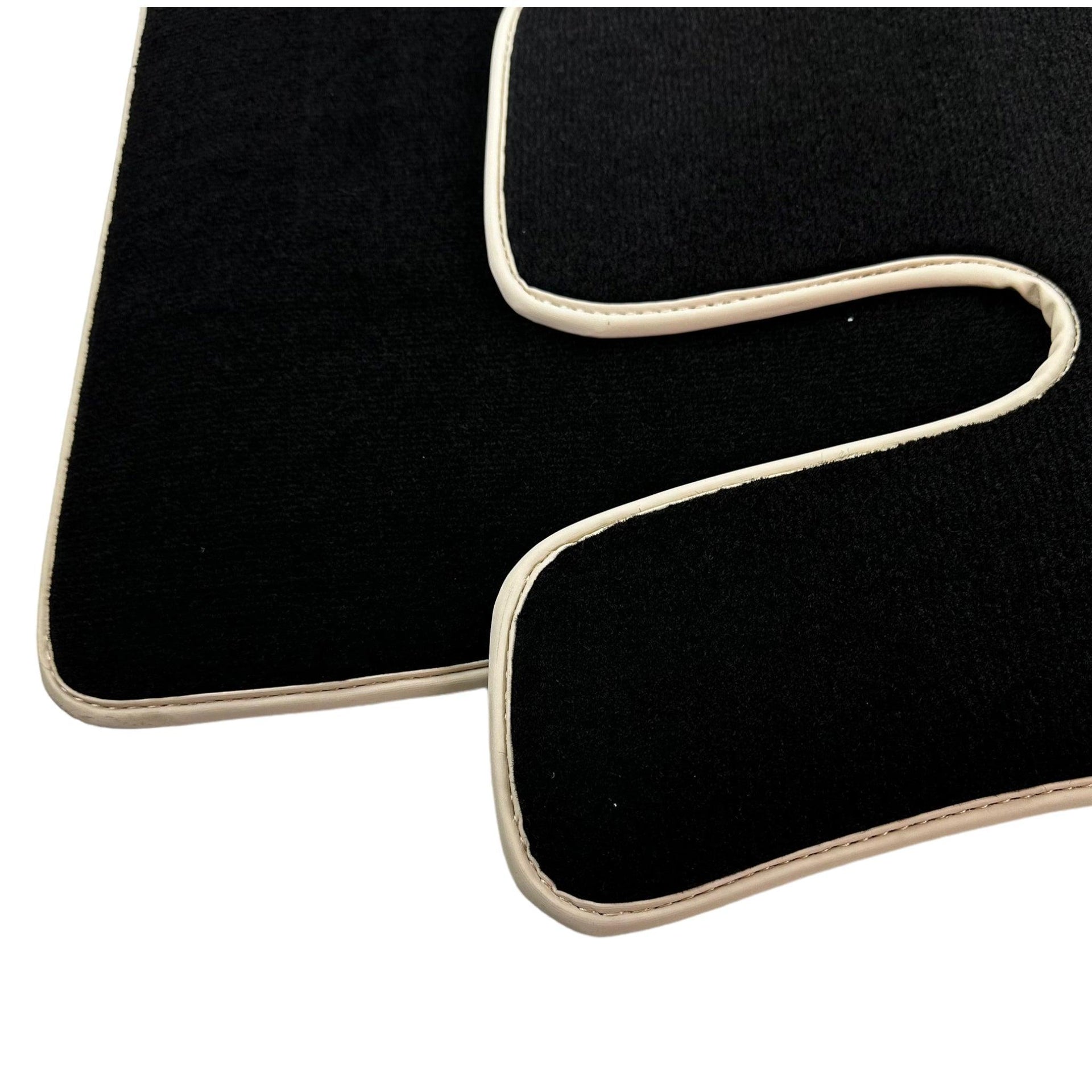Black Floor Mats For Mercedes-Benz SL-Class R230 (2001-2012) Beige Trim - AutoWin