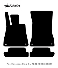 Black Floor Mats For Mercedes-Benz SL-Class R232 (2022-2023) ER56 Design - AutoWin