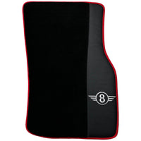 Black Floor Mats for Mini Cabrio R57 Convertible (2009-2016) With Leather | Red Trim - AutoWin