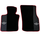 Black Floor Mats for Mini Clubman F54 (2019-2023) With Leather | Red Trim - AutoWin