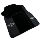 Black Floor Mats for Mini Cooper F56 (2013-2022) with Leather - AutoWin