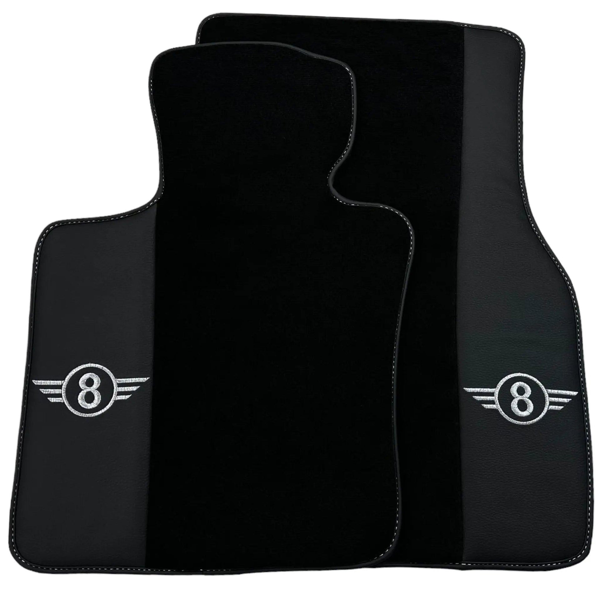 Black Floor Mats for Mini Cooper F56 (2013-2022) with Leather - AutoWin