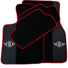 Black Floor Mats for Mini Cooper / One R50 (2001-2007) With Leather | Red Trim - AutoWin