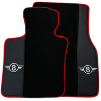 Black Floor Mats for Mini Cooper / One R50 (2001-2007) With Leather | Red Trim - AutoWin
