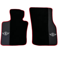 Black Floor Mats for Mini Cooper / One R50 (2001-2007) With Leather | Red Trim - AutoWin
