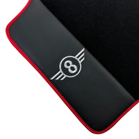Black Floor Mats for Mini Cooper / One R50 (2001-2007) With Leather | Red Trim - AutoWin