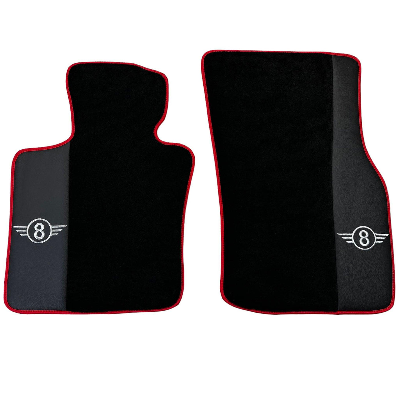 Black Floor Mats for Mini Cooper / One R53 (2001-2007) Cooper S with Leather | Red Trim - AutoWin