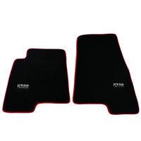 Black Floor Mats For Mitsubishi Pajero III (2000-2004) ER56 Design with Red Trim - AutoWin