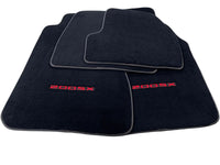 Black Floor Mats For Nissan 200 SX (1989-1994) With Red Logo - AutoWin