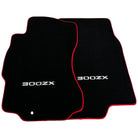 Black Floor Mats For Nissan 300ZX (1990-2000) Red Trim - AutoWin
