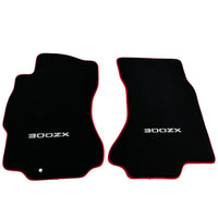 Black Floor Mats For Nissan 300ZX (1990-2000) Red Trim - AutoWin